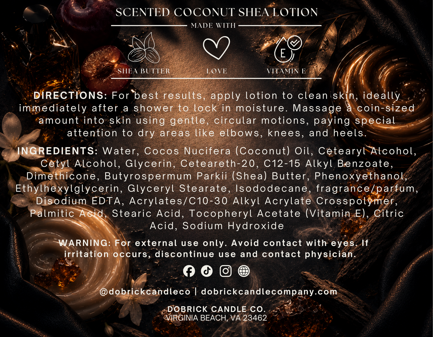 Coconut Shea Lotion | Evening Amber