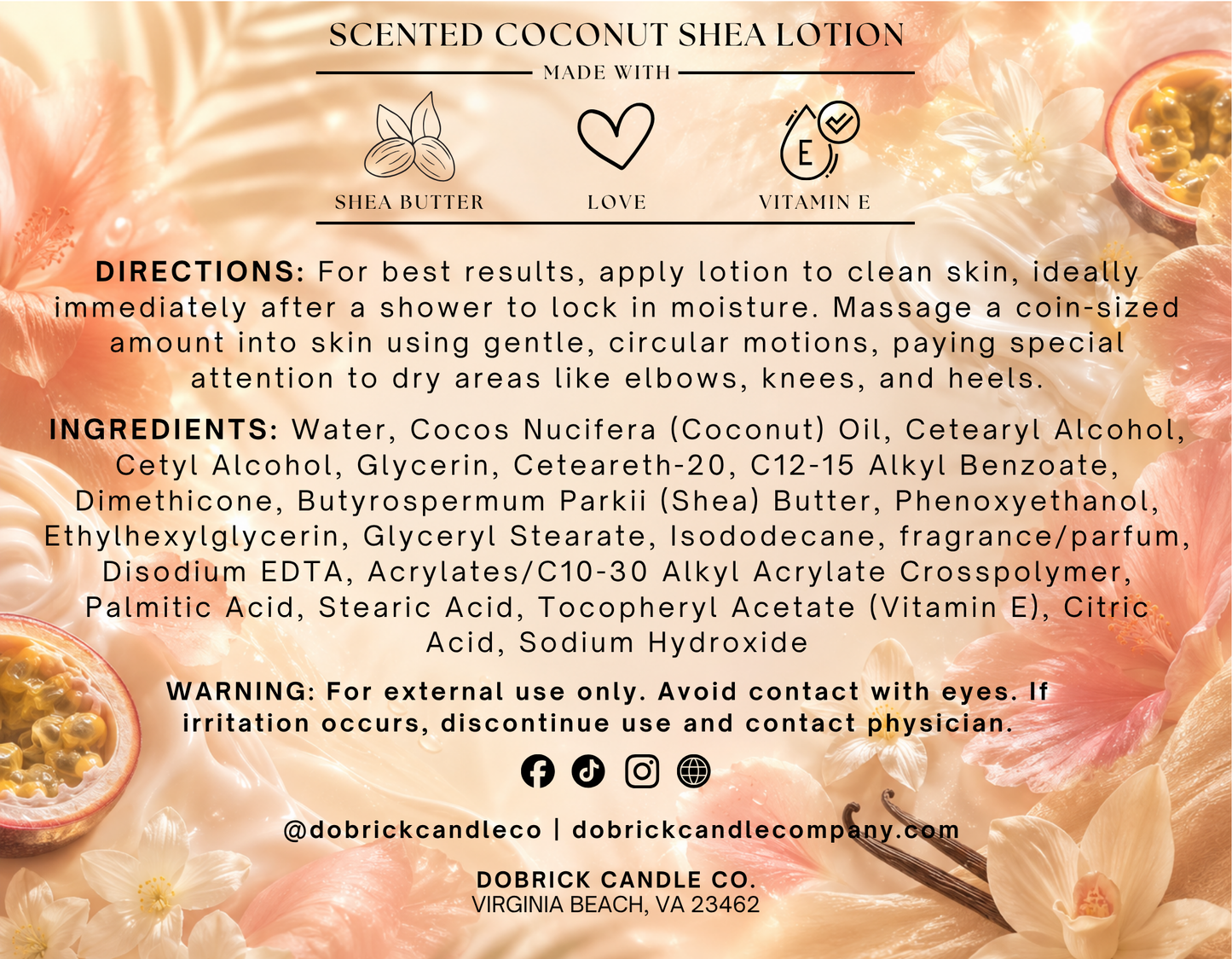 Coconut Shea Lotion | Sunlit Petals