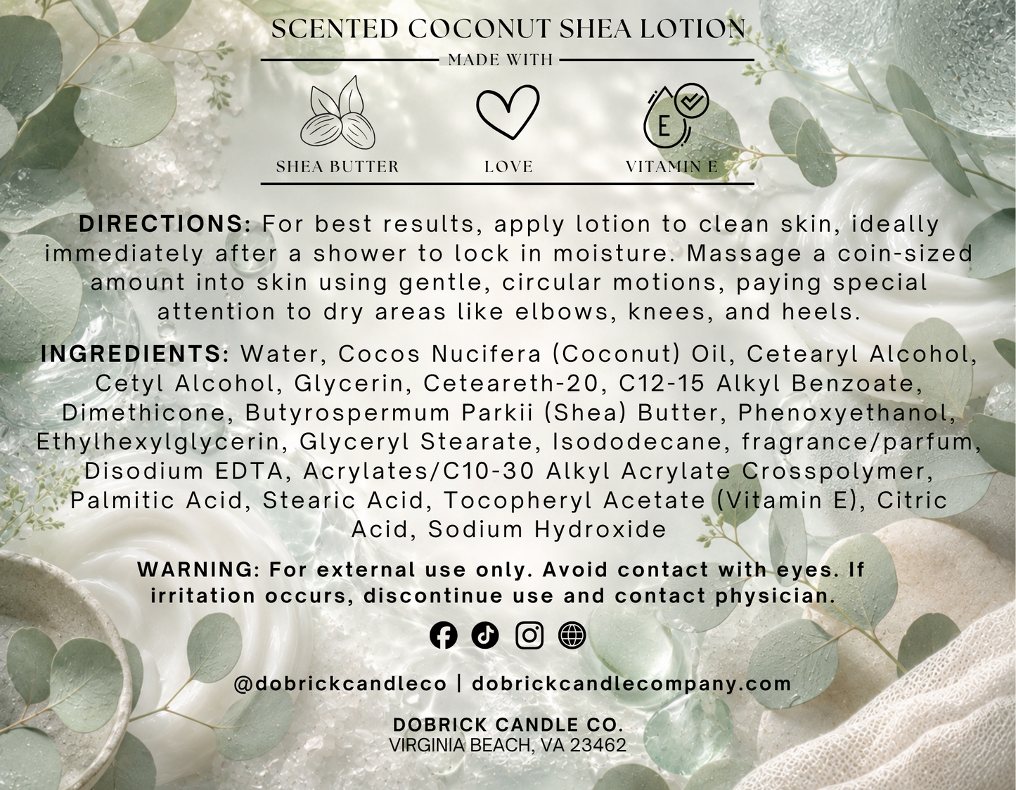 Coconut Shea Lotion | Eucalyptus Mist
