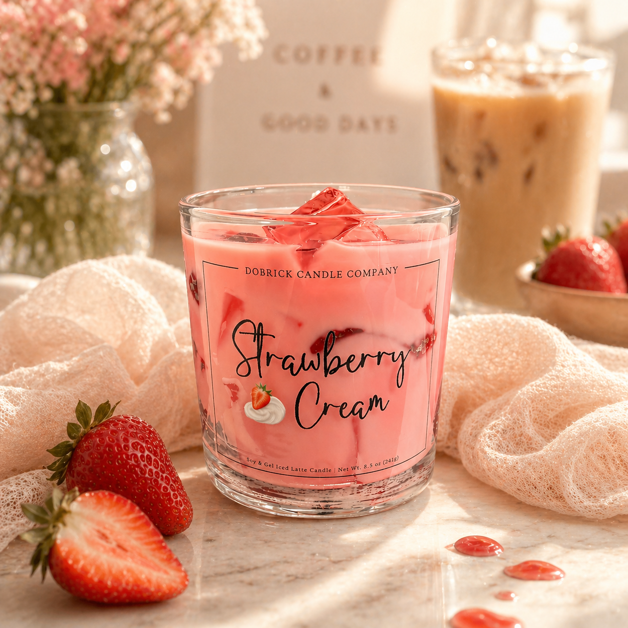 Iced Ritual Candle | Strawberry Cream Latte
