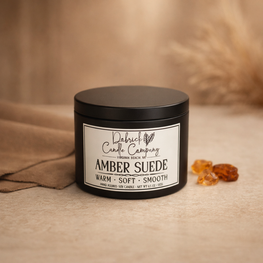Seasonal Soy Candle - 6.5oz | Amber Suede