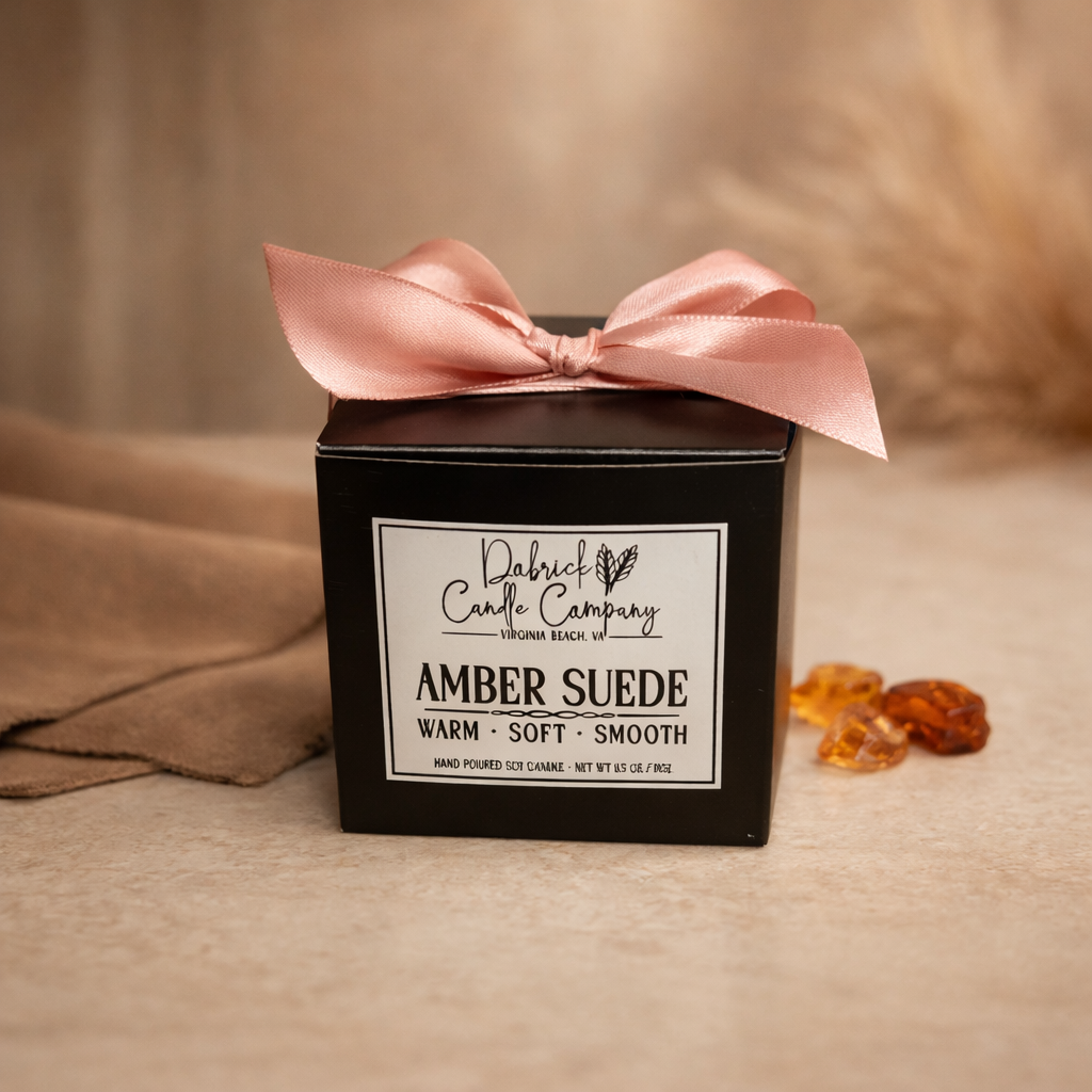 Seasonal Soy Candle - 6.5oz | Amber Suede