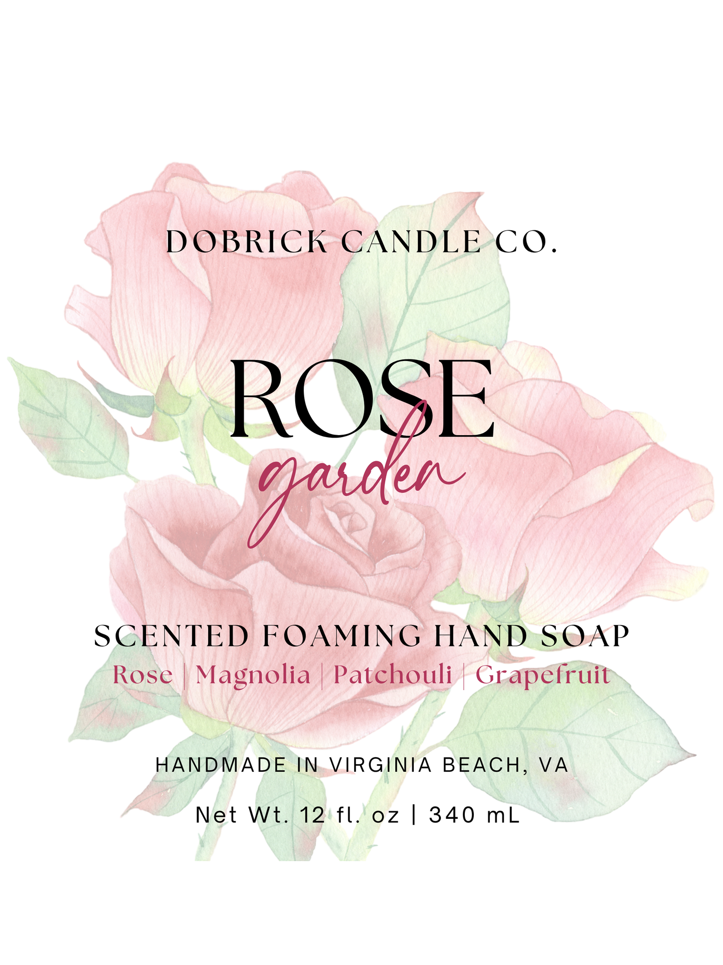 Foaming Hand Soap – 12oz | Rose Garden