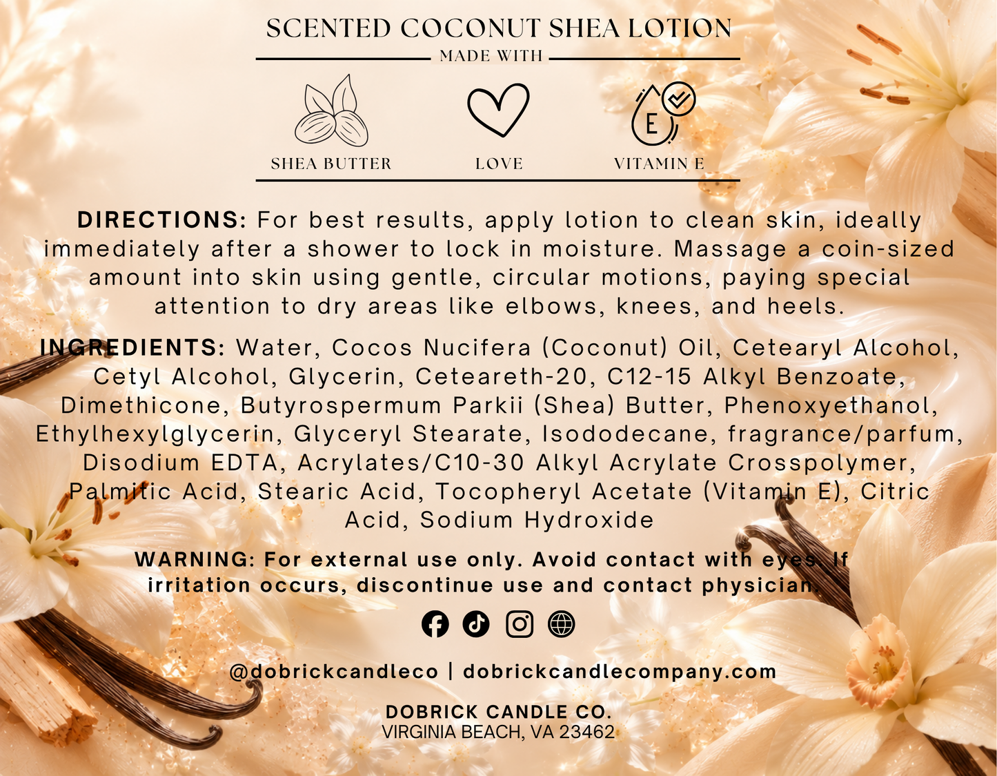 Coconut Shea Body Lotion | Vanilla Whisper